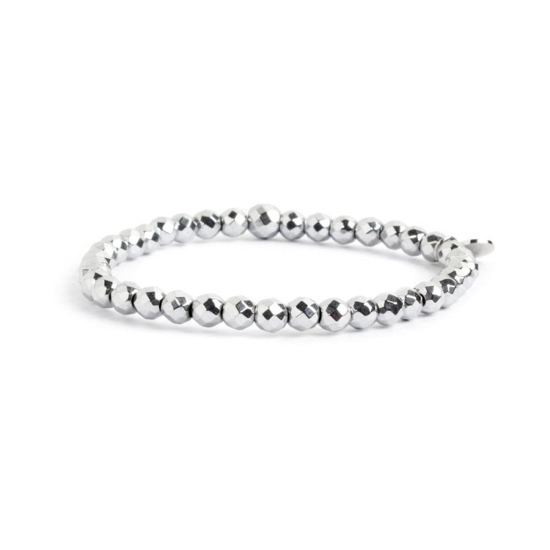 MARLU- Bracciale elastico sfere sfacettate 4mm