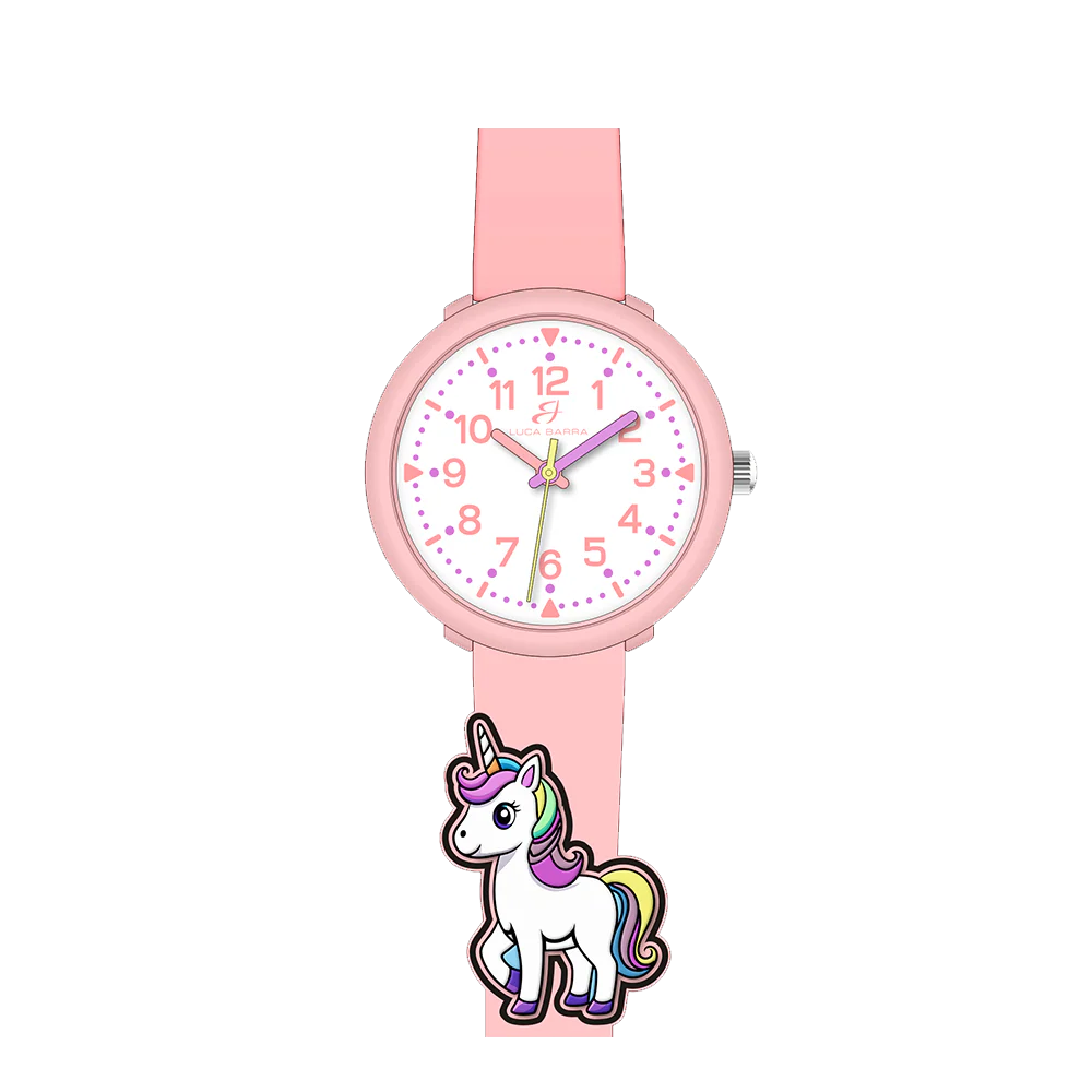 LUCA BARRA-OROLOGIO BAMBINA ROSA CON UNICORNO