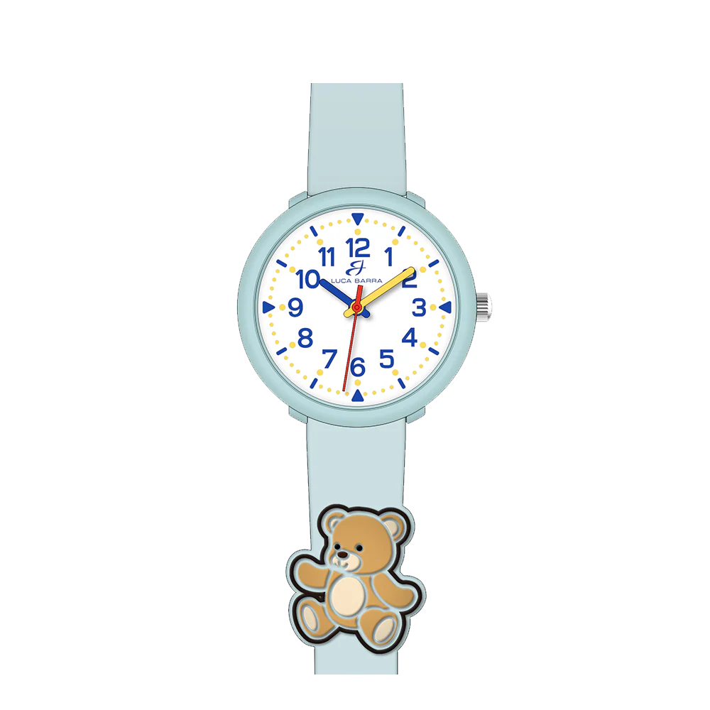 OROLOGIO BAMBINA ACQUAMARINA CON ORSETTO -JW104