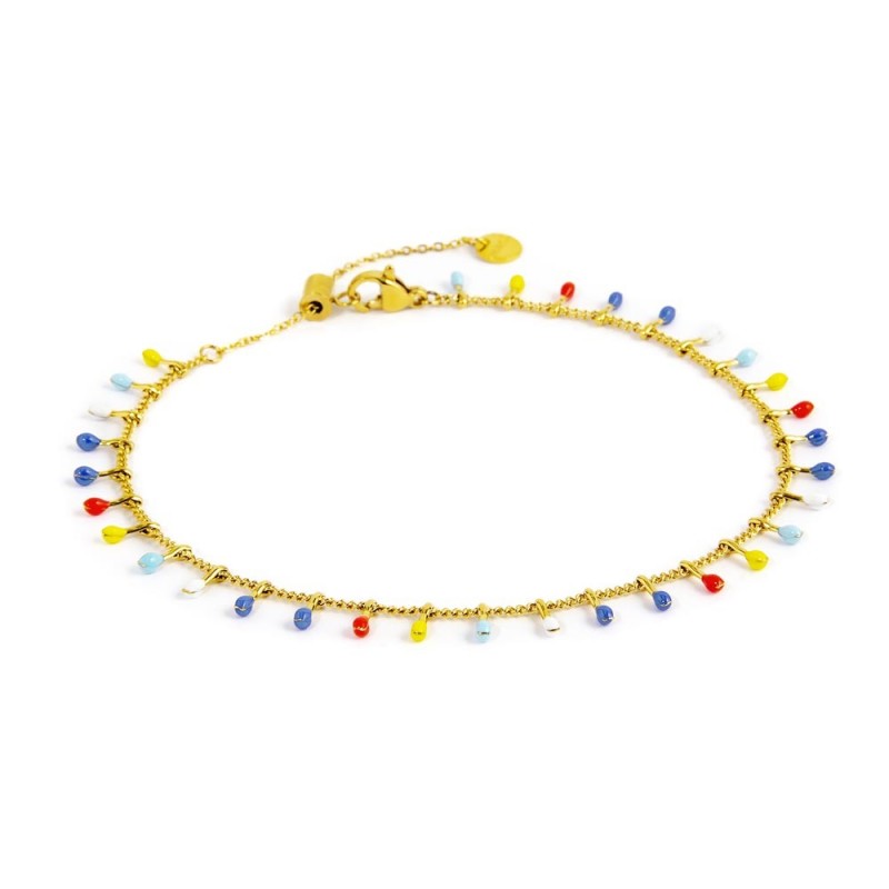 MARLU- Cavigliera catena grumetta con pendenti smaltati