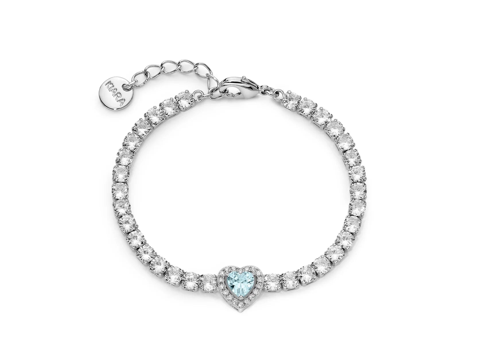 Kiara - Bracciale Basik con Cuore Azzurro KBRD1783B