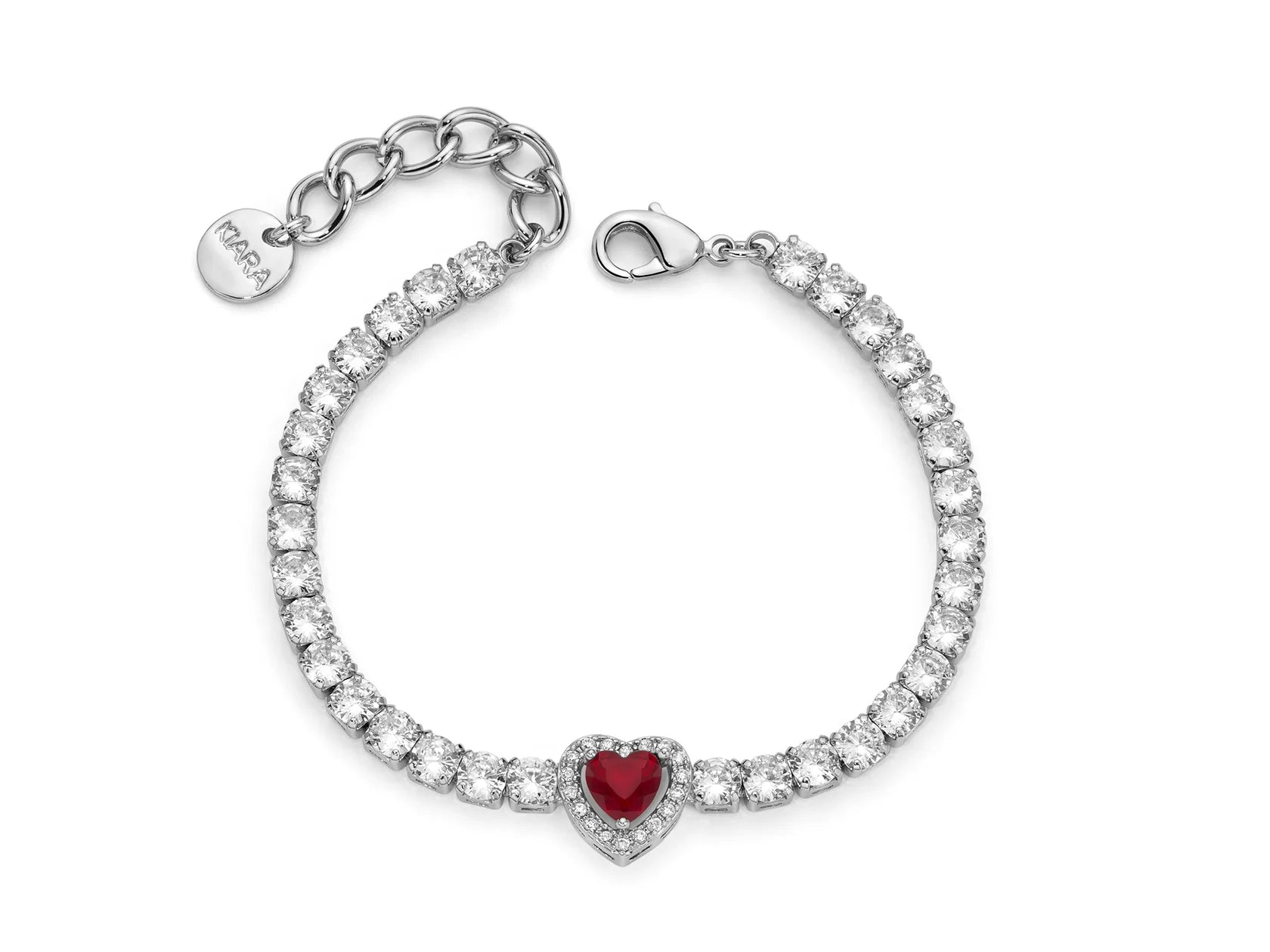 Bracciale Basik con Cuore Rosso e Zirconi KBRD1800B