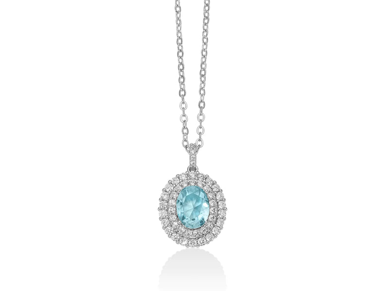 KIARA-Collana Basik Cristallo Azzurro KCLD3953B