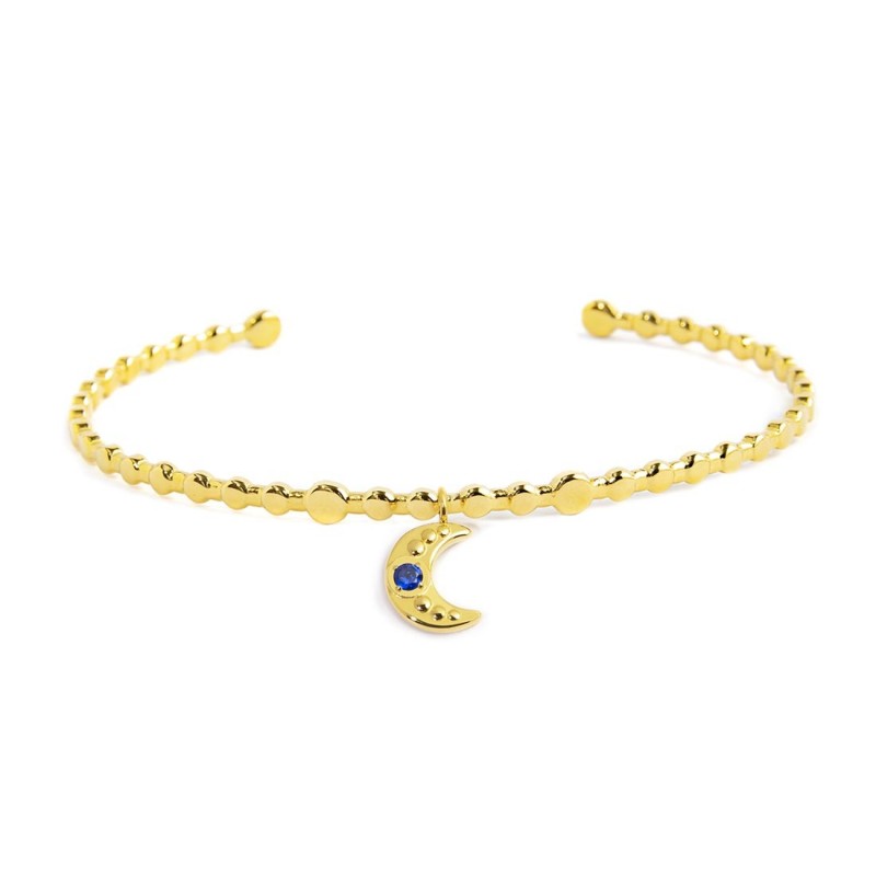 MARLU- Bracciale rigido luna pendente
