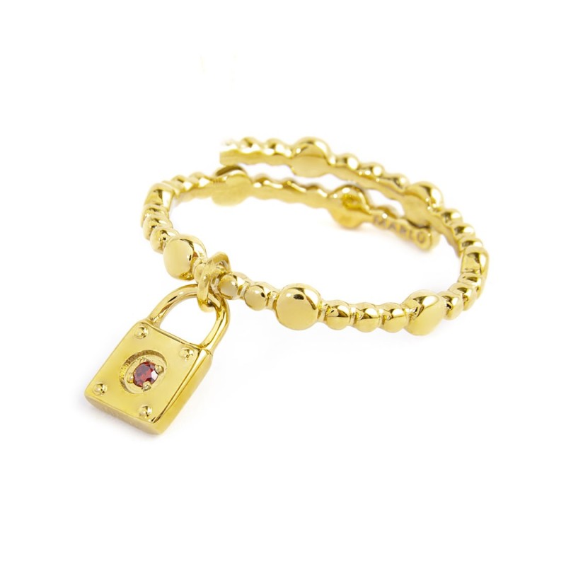 MARLU- Anello con lucchetto pendente