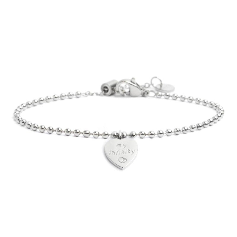 MARLU- Bracciale con sfere e cuore