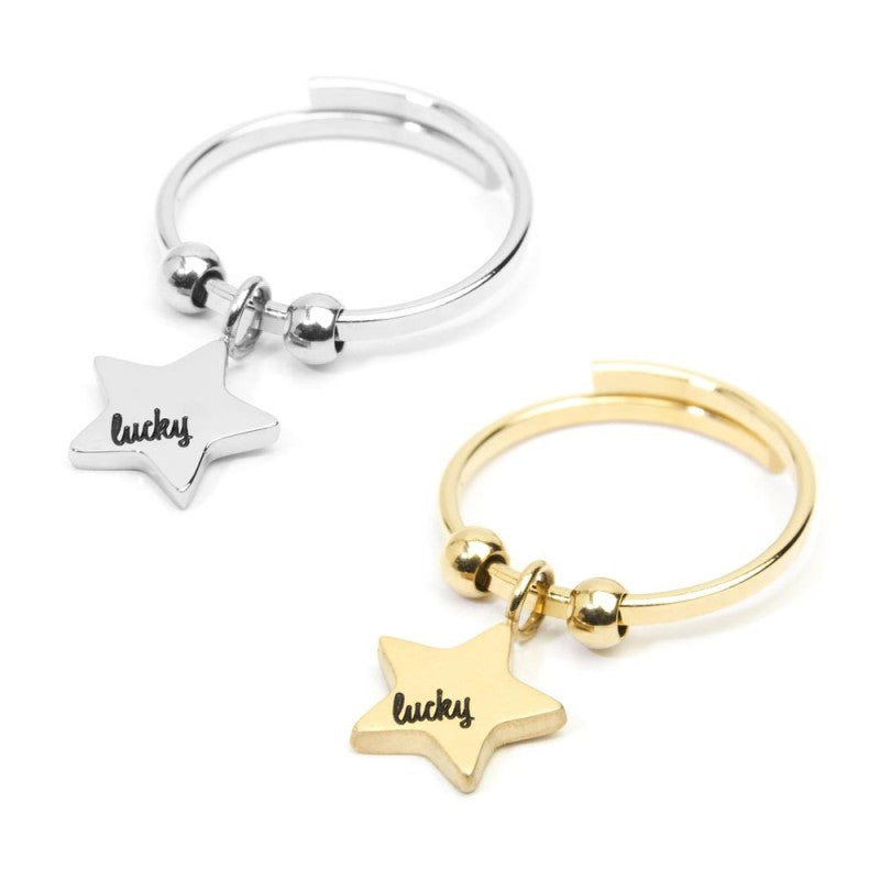 MARLU- Anello stella lucky pendente