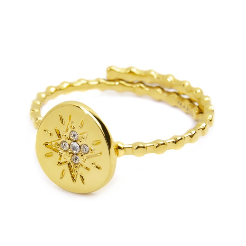 MARLU- Anello medaglietta con rosa dei venti