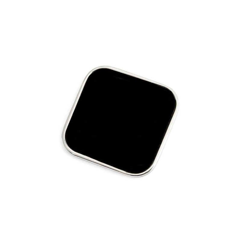 MARLU- Piastrina quadrata smalto nero changy