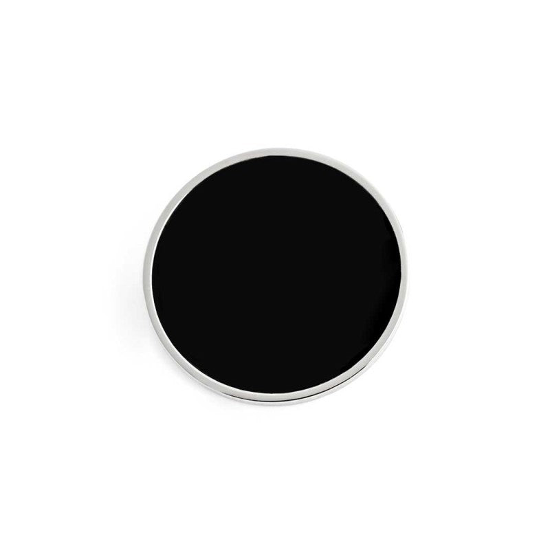 MARLU- Piastrina tonda smalto nero changy