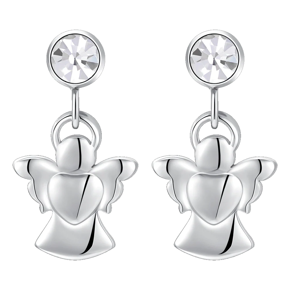 LUCA BARRA-Orecchini in argento 925 a forma di angelo