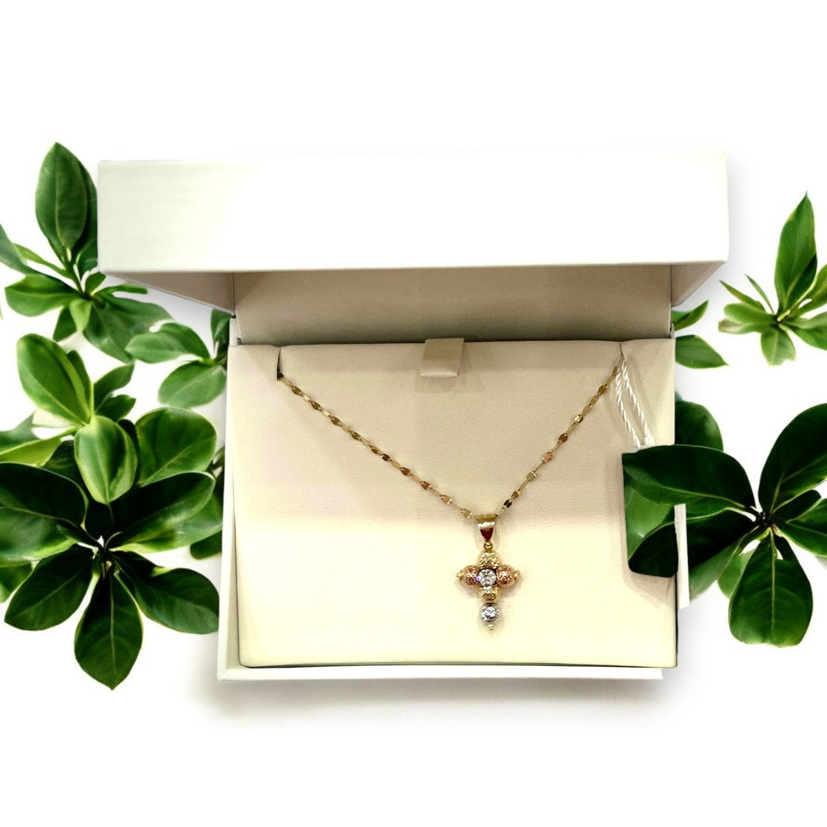 Collana in oro croce mille luci - Oro18kt* - 2,3 gr