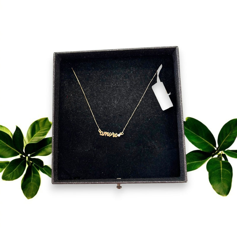 Collana in oro con scritta amore - Oro18kt* - 1,1