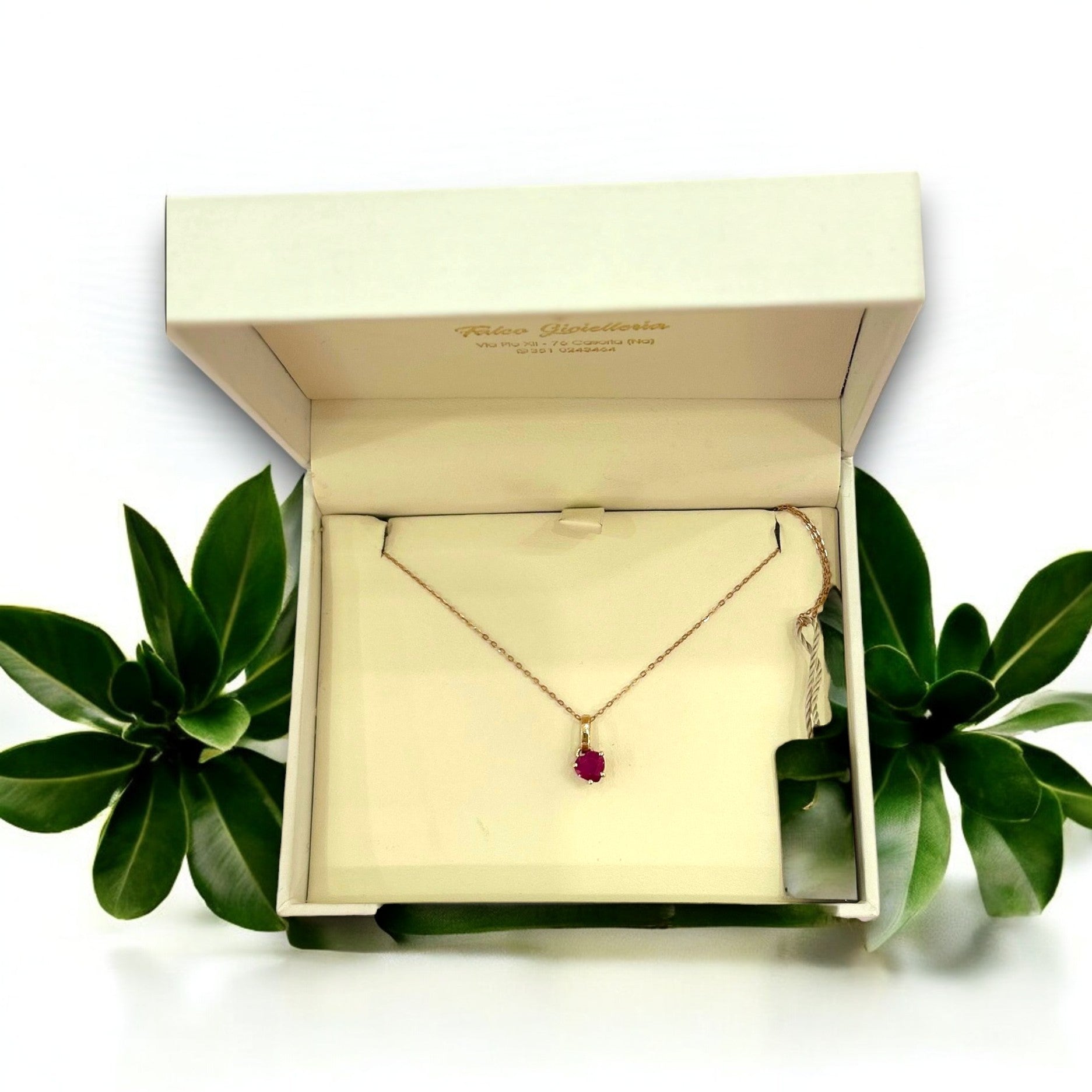 Collana in oro con punto luce - Oro18kt