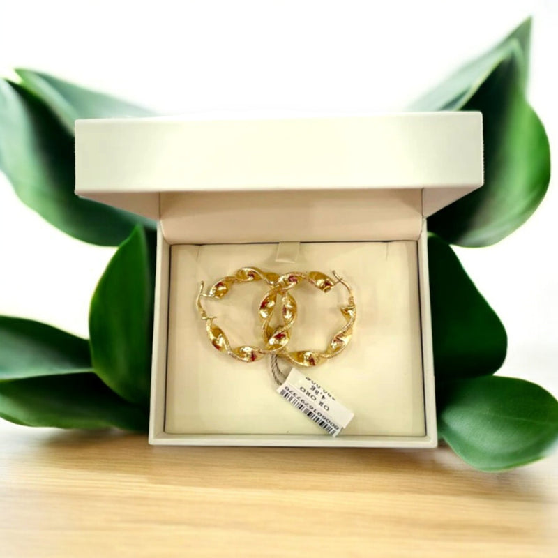 Orecchini Cerchio Torchon in Oro 18 kt – 4,8 gr