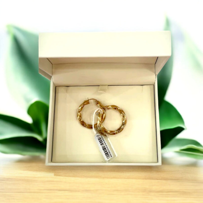 Orecchini Cerchio Torchon in Oro 18 kt – 2,7 gr