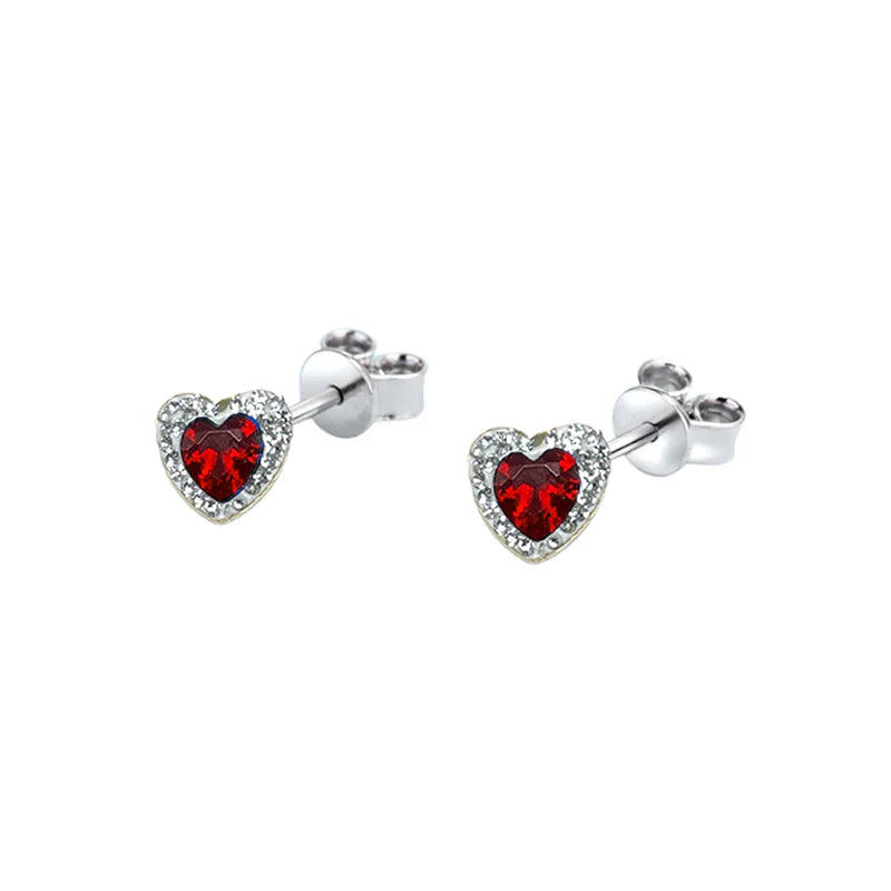 FALCO GIOIELLI  - Orecchini in Oro con Cuore e Punti Luce in Oro18kt - Vari Colori - Oro Bianco - 1,6 gr.
