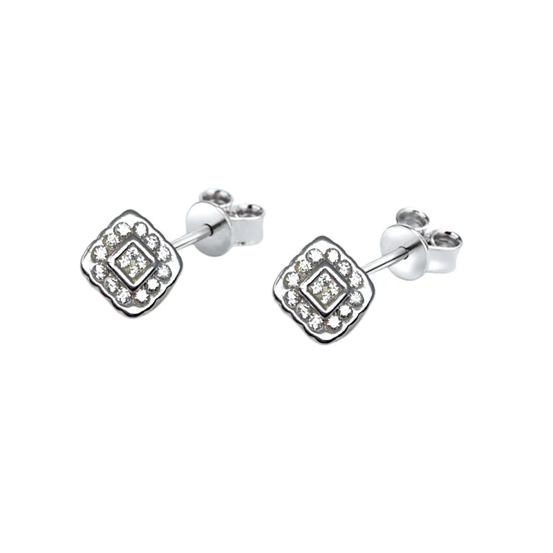 FALCO GIOIELLI - Orecchini in Oro bianco e Punti Luce - Oro18kt - 2,5 gr.