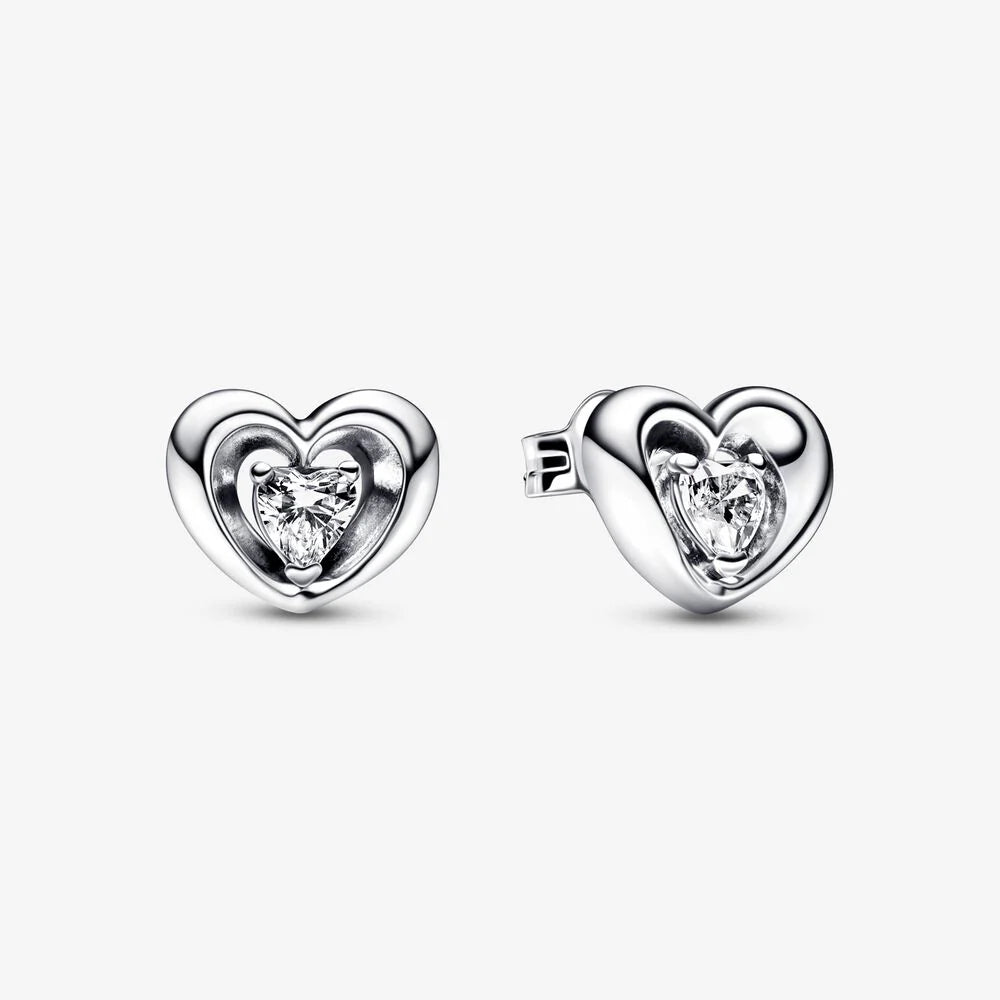 Pandora-Orecchini Cuore Splendente con Pietra