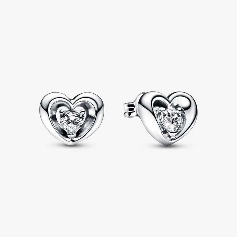 Pandora-Orecchini Cuore Splendente con Pietra
