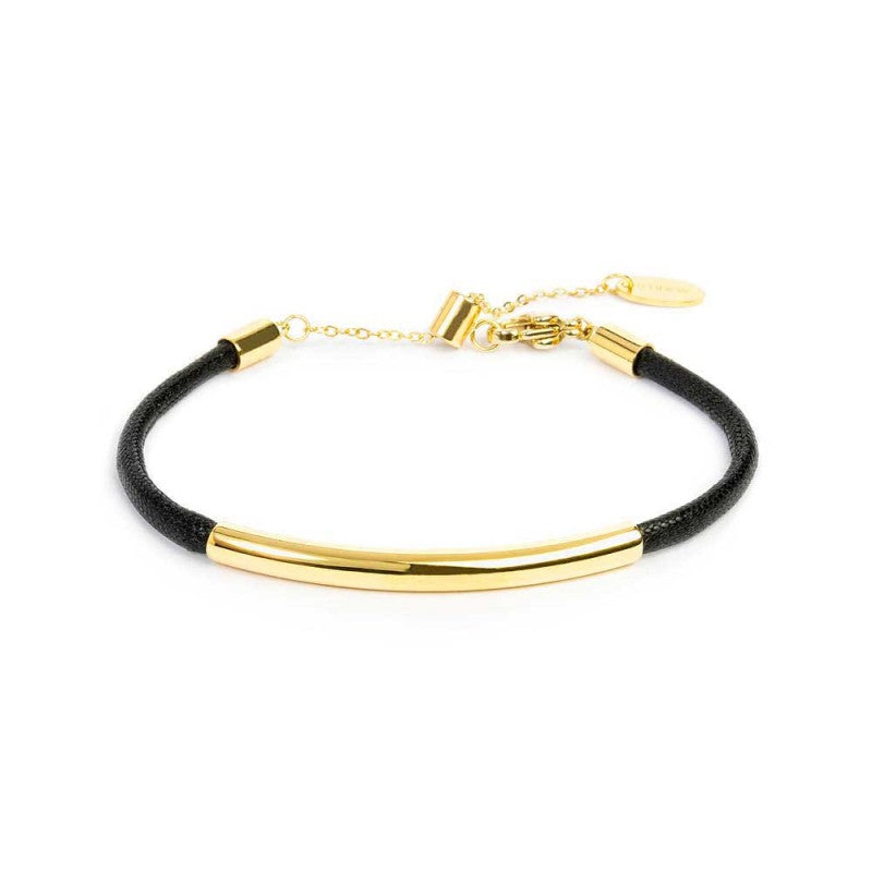 MARLU- Bracciale triplo filo con cordino cerato con tubolare centrale
