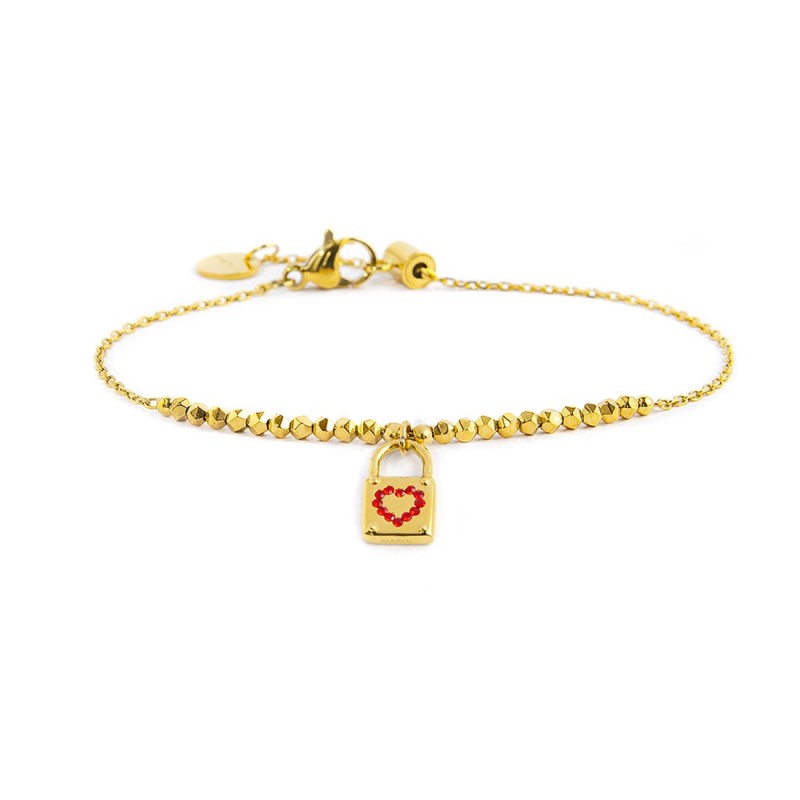MARLU-Bracciale lucchetto pendente ed ematite