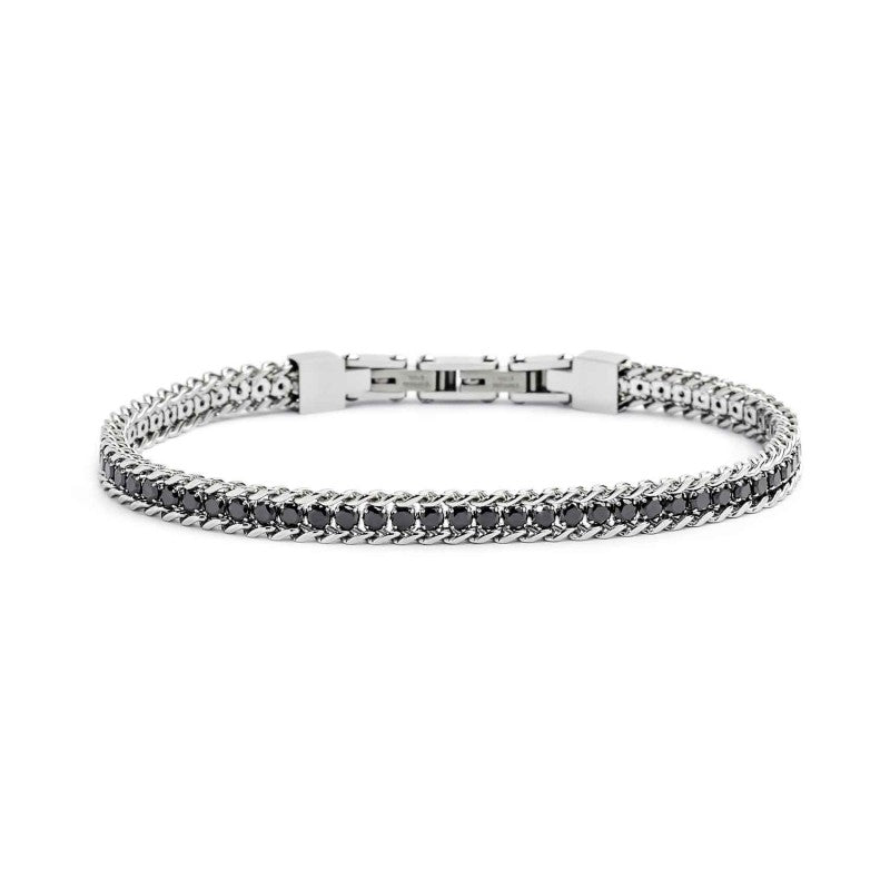 MARLU- Bracciale tennis 2,5mm con catena grumetta