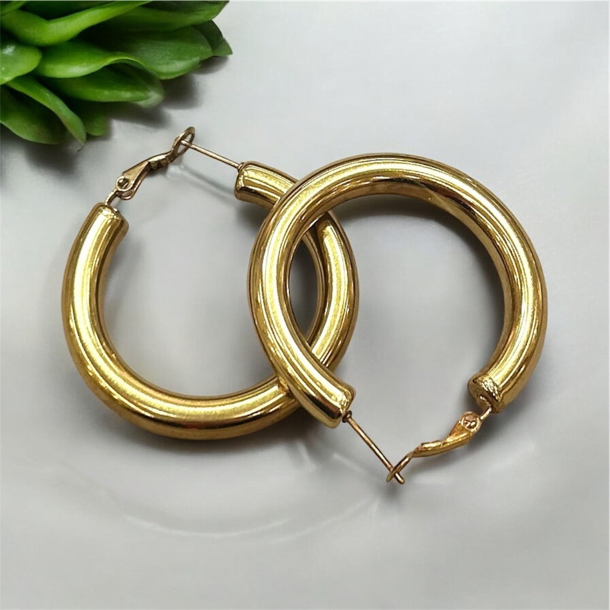 LUCA BARRA-ORECCHINI CERCHIO DONNA IN ACCIAIO DIAMETRO 4 MM