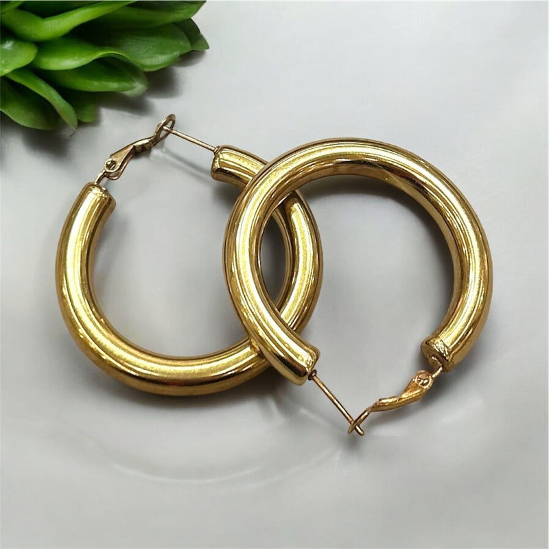 LUCA BARRA-ORECCHINI CERCHIO DONNA IN ACCIAIO DIAMETRO 4 MM