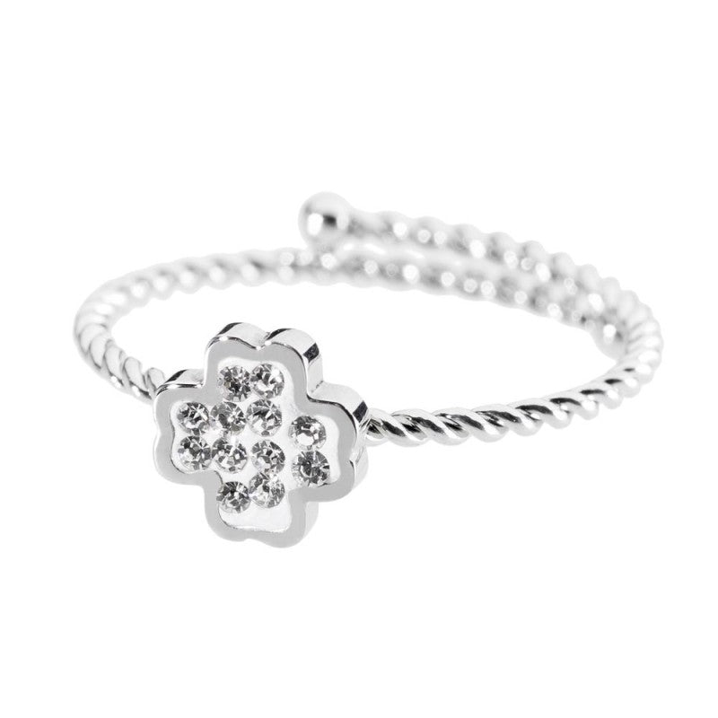 MARLU- Anello quadrifoglio con cristalli