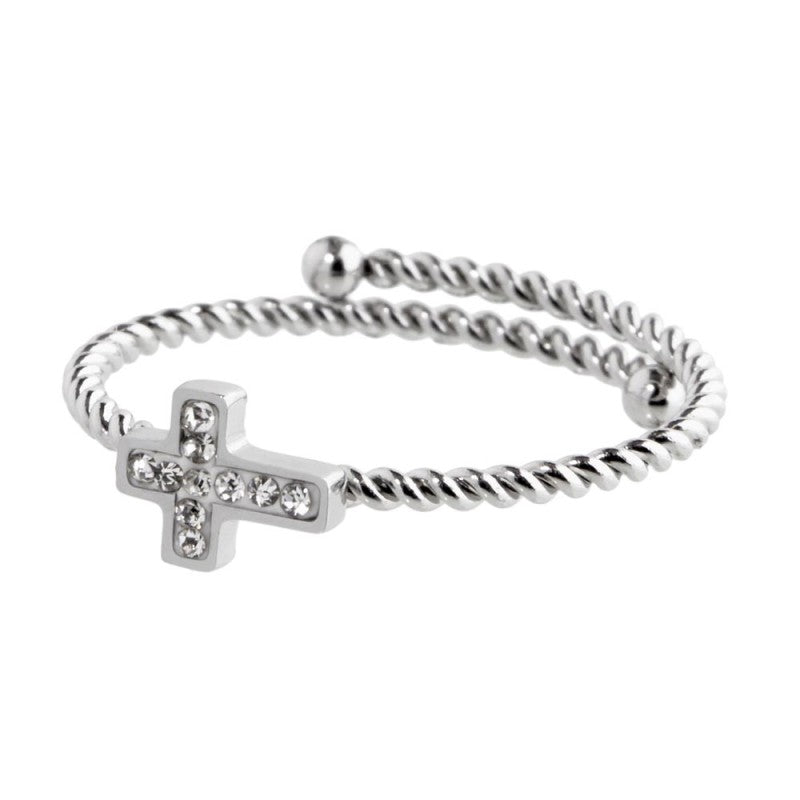 MARLU- Anello croce con cristalli