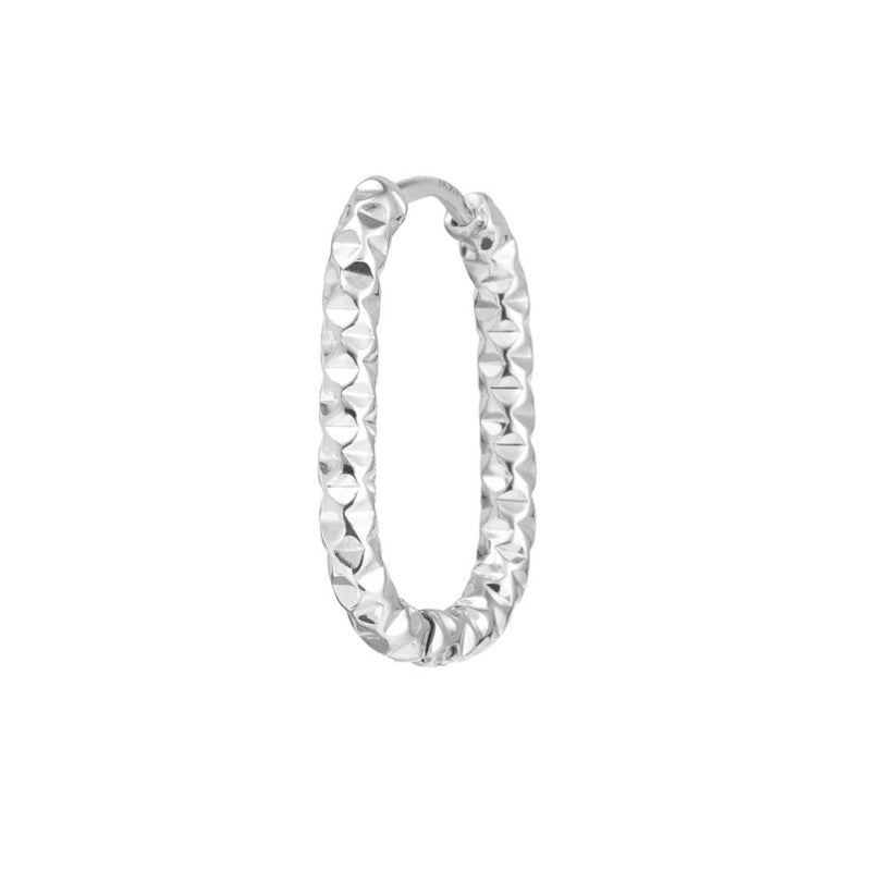 MARLU- Orecchino ovale 2,1 cm trama diamantata