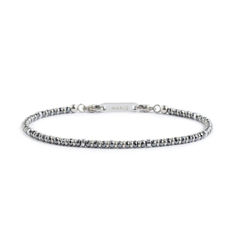 MARLU-Bracciale ematite sfaccettata e liscia