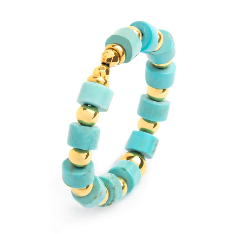 MARLU- Anello con pietre a rondelle elastico