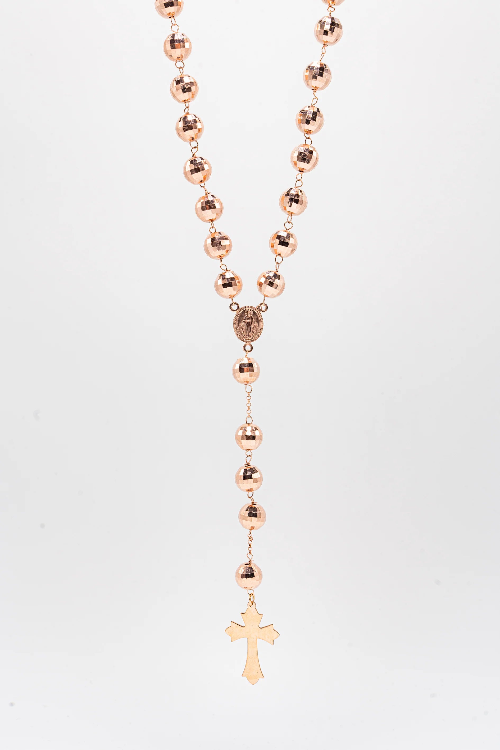 LUCA BARRA-Rosario In Argento Rosa 925 Martellato