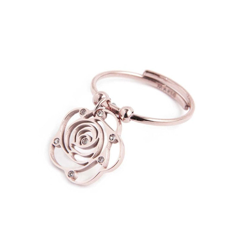 MARLU- Anello con rosa pendente