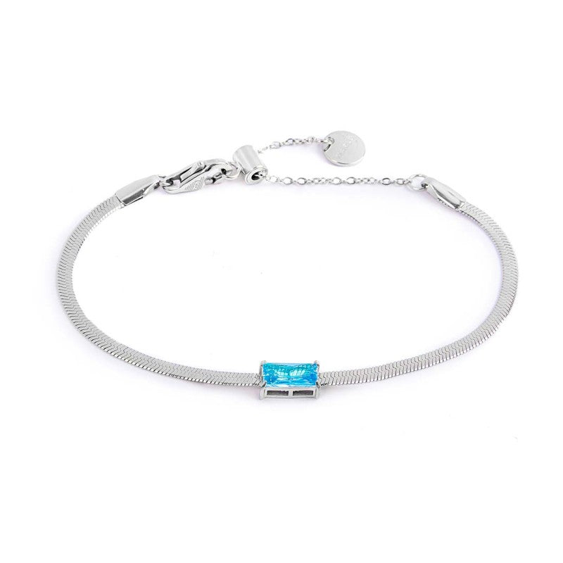 MARLU- Bracciale catena snake con zircone baguette