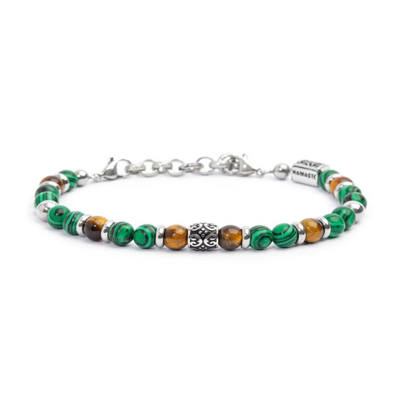 MARLU- Bracciale malachite e occhio di tigre 6mm