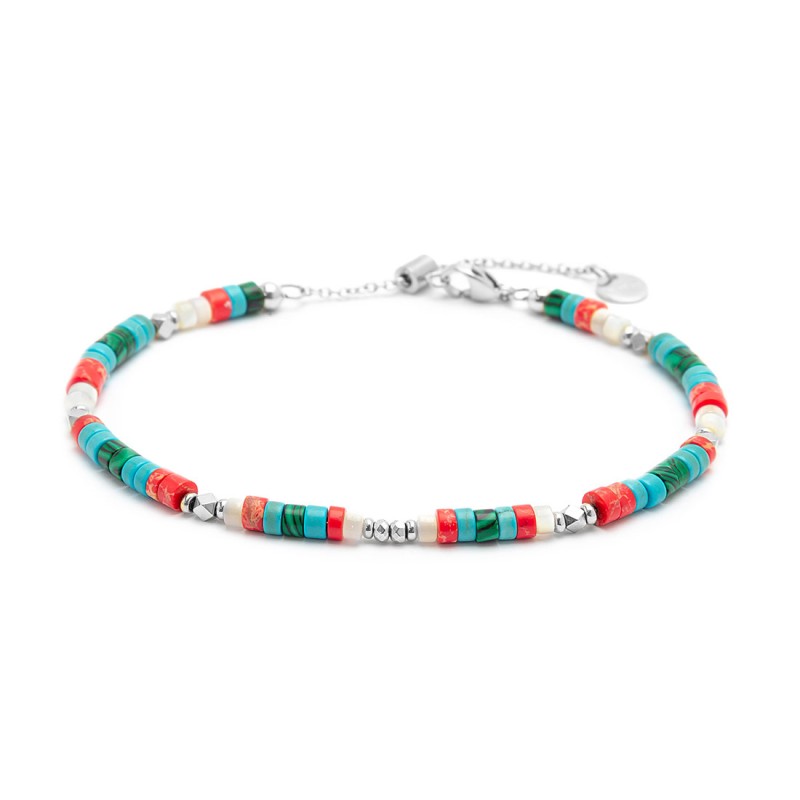 MARLU- Cavigliera con rondelle multicolore