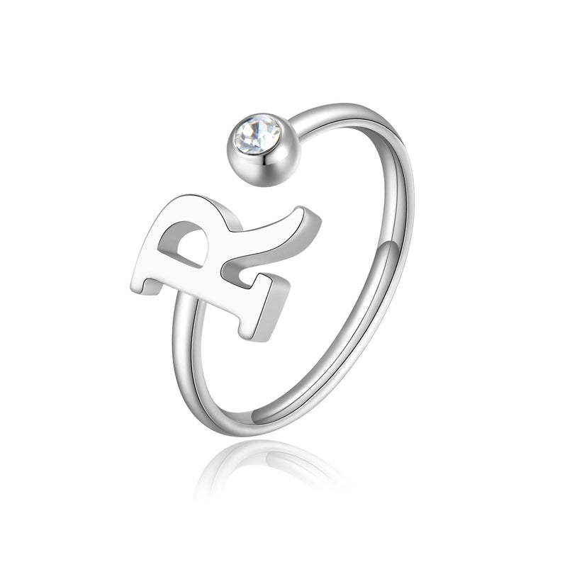 SAGAPO - Anello CLICK LETTERA R SCK188