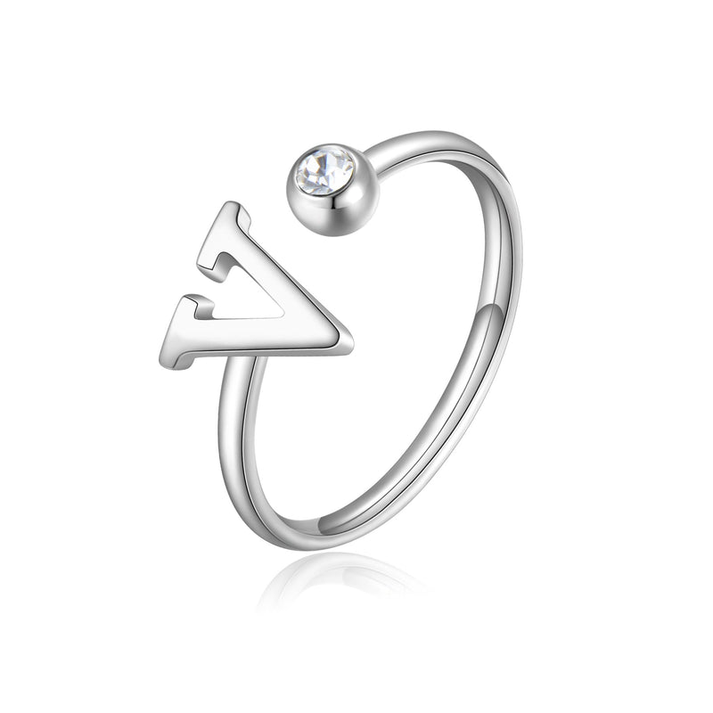 SAGAPO - Anello CLICK LETTERA V SCK192