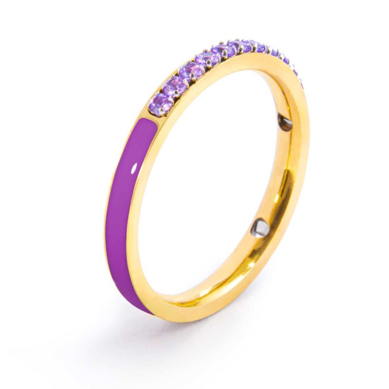 MARLU- Anello con zirconi e smalto