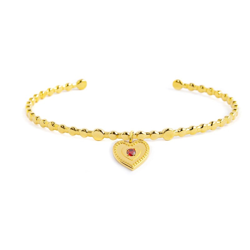 MARLU- Bracciale rigido cuore pendente