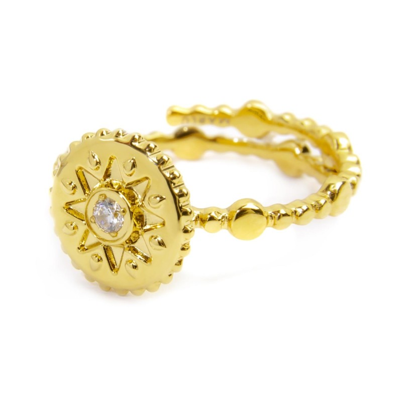 MARLU- Anello medaglietta con sole