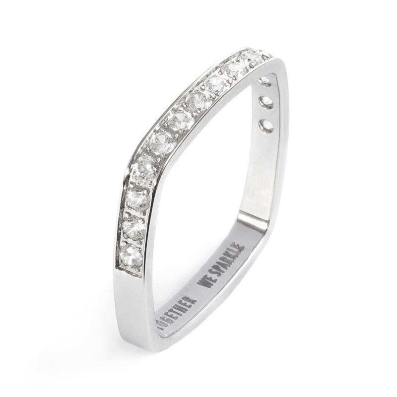 MARLU- Anello squadrato con zirconi