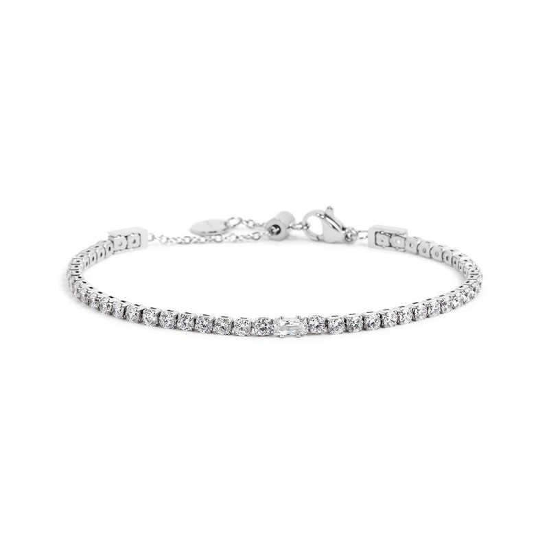 MARLU-Bracciale tennis 2,5mm con zircone centrale