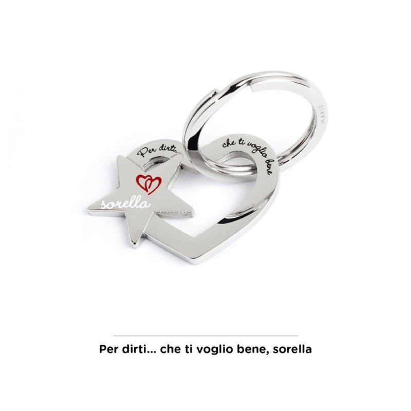 MARLU- Portachiavi sorella cuore con stella