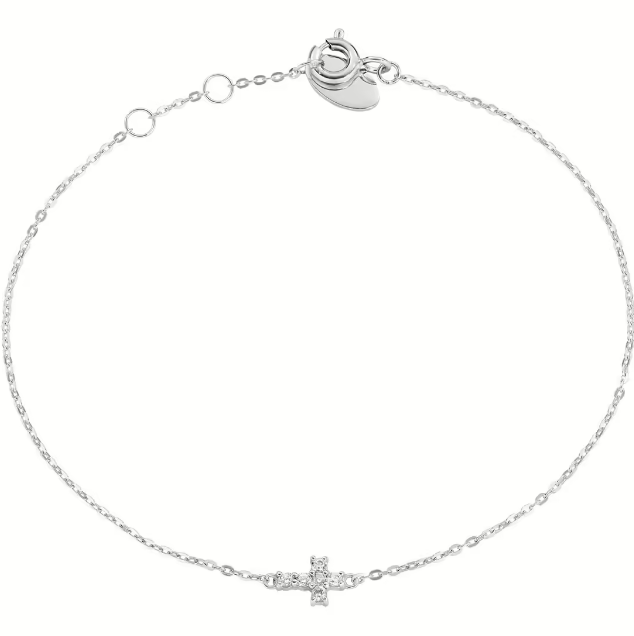 PREZIOSI ARGENTO 925 - BRACCIALE CON CROCE ZIRCONATA