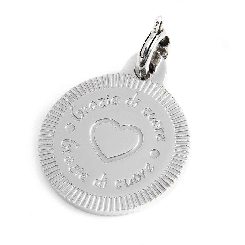 MARLU- Charm tondo con cuore arcobaleno