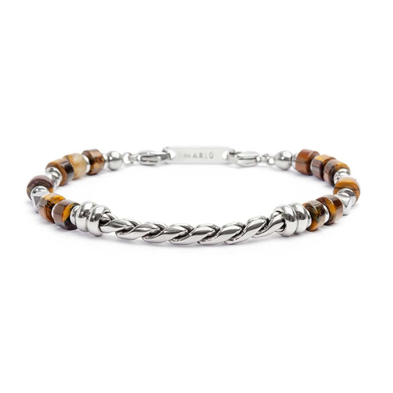 MARLU-Bracciare con rondelle occhio di tigre catena twisted